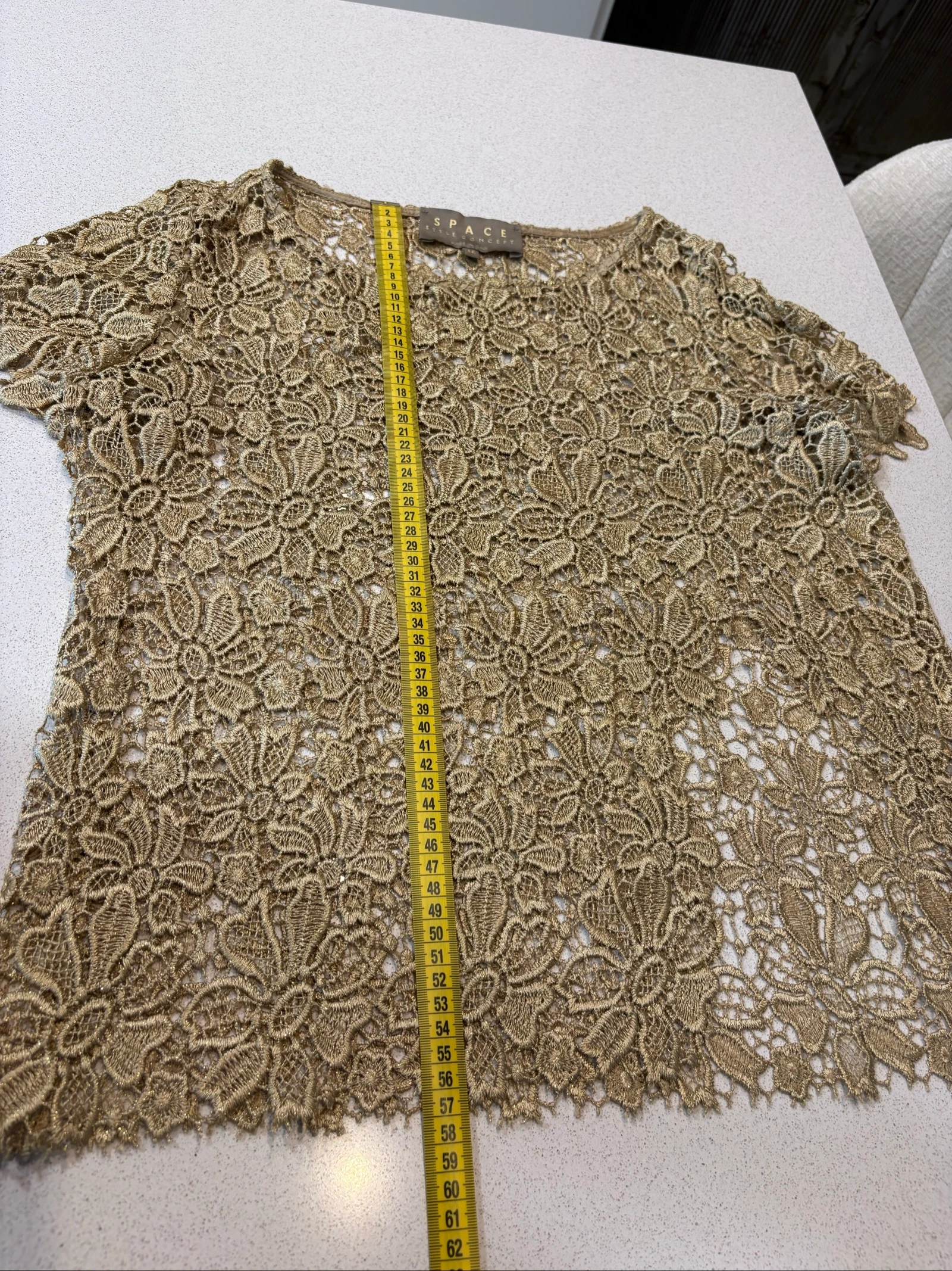 Italian top in golden lace – Size 46 IT 42FR – photo 7